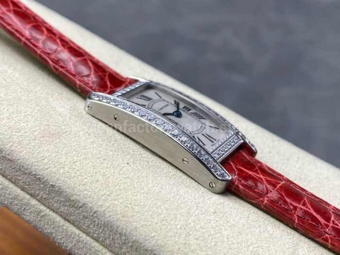 8848 Factory Cartier Tank Americaine 19mm Roman Numerals Silver Dial 4 Super Clone Watch,Clean Factory Watch