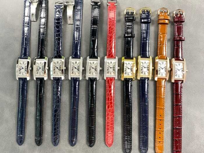8848 Factory Cartier Tank Americaine 19mm W2601956 Crocodile leather Roman Numerals Silver Dial 10 1 Super Clone Watch,Clean Factory Watch