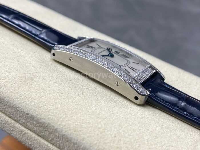 8848 Factory Cartier Tank Americaine 19mm W2601956 Crocodile leather Roman Numerals Silver Dial 4 1 Super Clone Watch,Clean Factory Watch