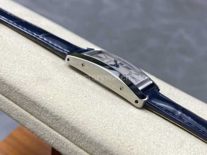 8848 Factory Cartier Tank Americaine 19mm W2601956 Crocodile leather Roman Numerals Silver Dial 6 Super Clone Watch,Clean Factory Watch