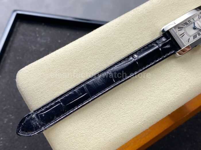 8848 Factory Cartier Tank Americaine 19mm W2601956 Crocodile leather Roman Numerals Silver Dial 8 Super Clone Watch,Clean Factory Watch