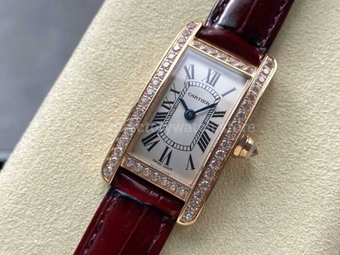 8848 Factory Cartier Tank Americaine WJTA0002 19mm Roman Numerals Silver Dial 2 Super Clone Watch,Clean Factory Watch