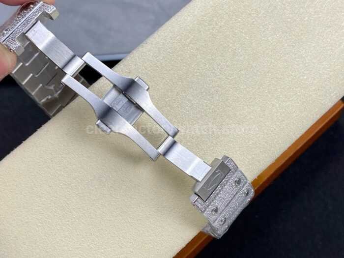 AMG Factory Cartier Full Diamond Santos 40mm Diamond Steel Arabic Number Diamond Dial 8 Super Clone Watch,Clean Factory Watch