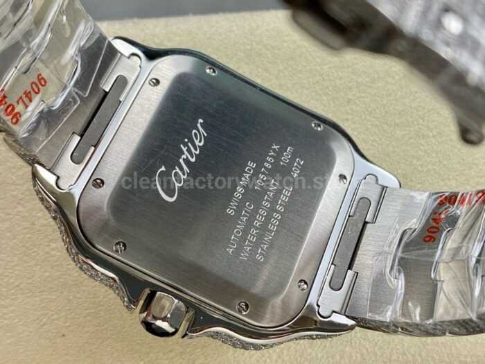 AMG Factory Cartier Full Diamond Santos 40mm Diamond Steel Roman Number White Dial 6 Super Clone Watch,Clean Factory Watch