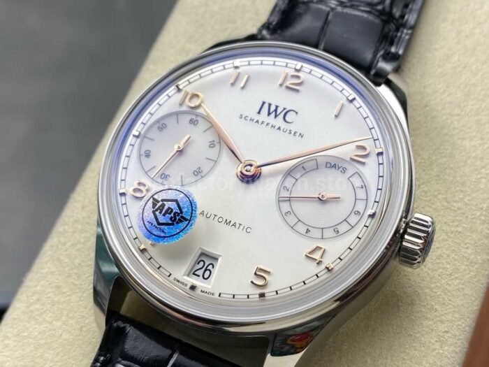 APS Factory IWC Portuguese IW501701 Leather Strap Silver Dial - Image 3