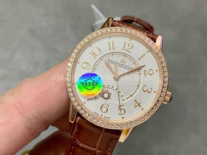 APS Factory Jaeger LeCoultre Rendez Vous Q3442440 Rose Gold Diamond Bezel Silver Dial 10 Super Clone Watch,Clean Factory Watch