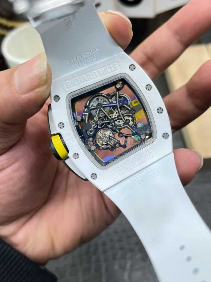 APS Factory Richard Mille RM 061 01 White Ceramic Yohan Blake Skeletonized Green Dial 4 Super Clone Watch,Clean Factory Watch