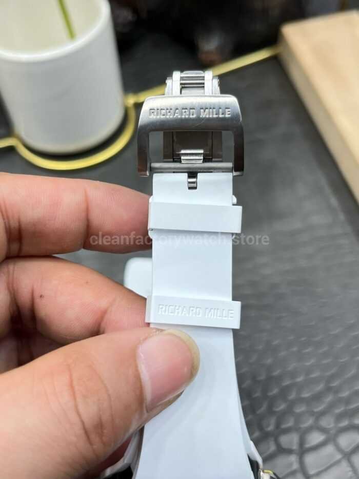 APS Factory Richard Mille RM 061 01 White Ceramic Yohan Blake Skeletonized Green Dial 9 Super Clone Watch,Clean Factory Watch