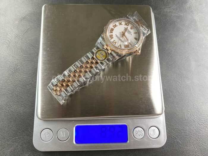 ARF Factory Counterweight Rolex Datejust 278381RBR 0004 31mm Rose Gold Diamond Bezel Roman Numerals White Di 9 Super Clone Watch,Clean Factory Watch