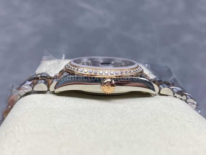ARF Factory Counterweight Rolex Datejust 278381RBR 31mm Rose Gold Diamond Bezel Purple Dial 2 Super Clone Watch,Clean Factory Watch