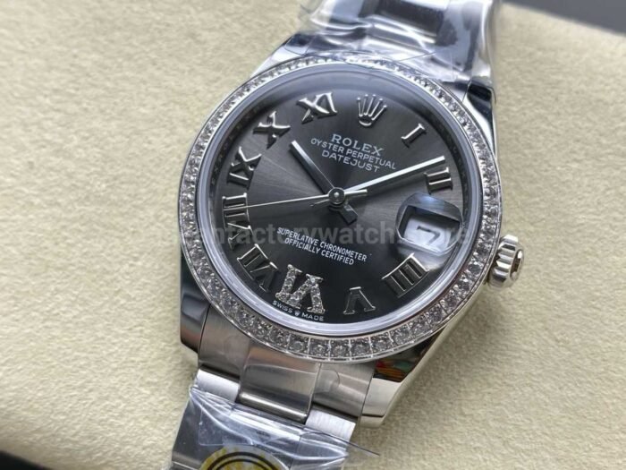 ARF Factory Counterweight Rolex Datejust 278384RBR-0031 31mm Diamond Bezel Roman VI Dark Grey Dial - Image 3