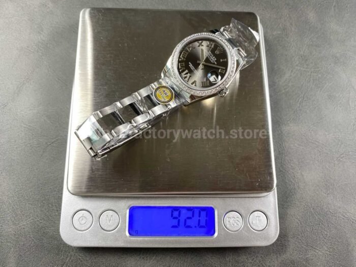 ARF Factory Counterweight Rolex Datejust 278384RBR-0031 31mm Diamond Bezel Roman VI Dark Grey Dial - Image 10