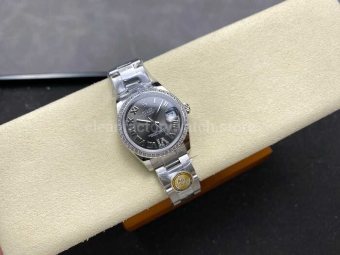 ARF Factory Counterweight Rolex Datejust 278384RBR-0031 31mm Diamond Bezel Roman VI Dark Grey Dial - Image 4