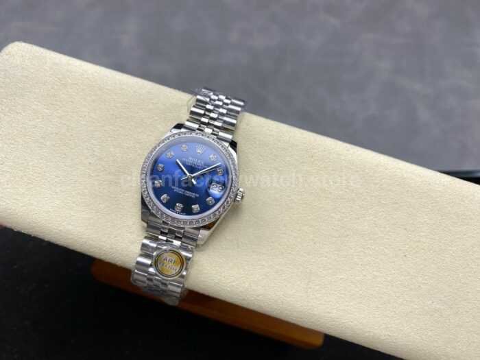 ARF Factory Counterweight Rolex Datejust Jubilee 278384RBR 31mm Diamond Bezel Blue Dial 10 Super Clone Watch,Clean Factory Watch
