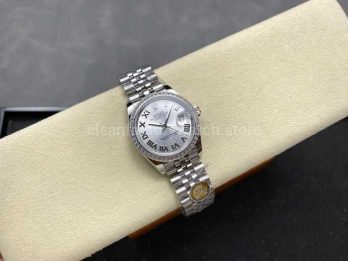 ARF Factory Counterweight Rolex Datejust Jubilee 278384RBR 31mm Diamond Bezel Silver Dial 7 Super Clone Watch,Clean Factory Watch