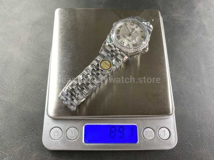 ARF Factory Counterweight Rolex Datejust Jubilee 278384RBR 31mm Diamond Bezel Silver Dial 8 Super Clone Watch,Clean Factory Watch