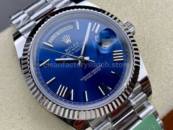 ARF Factory Counterweight Rolex Day-Date 228239-0007 White Gold Roman Numerals Blue Dial - Image 2