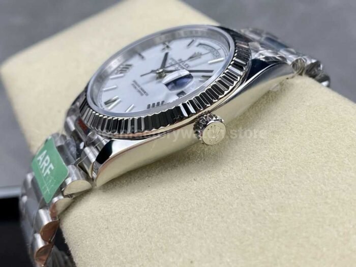ARF Factory Counterweight Rolex Day-Date 228239 40mm White Gold Roman Numerals White Dial - Image 6