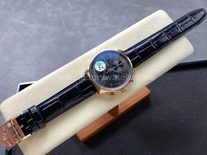 AZ Factory IWC Portuguese Chronograph IW371482 41mm Rose Gold Arabic Numerals Gery Dial 8 Super Clone Watch,Clean Factory Watch