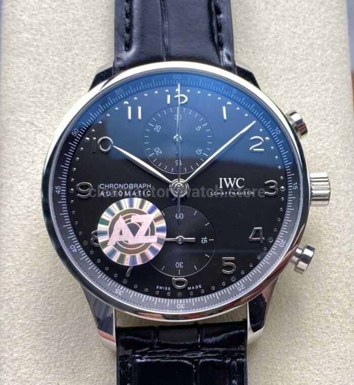 AZ Factory IWC Portuguese Chronograph IW371609 41mm Arabic Numerals Black Dial 1 Super Clone Watch,Clean Factory Watch