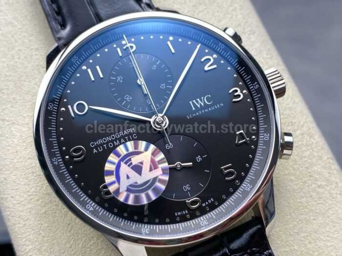 AZ Factory IWC Portuguese Chronograph IW371609 41mm Arabic Numerals Black Dial 3 Super Clone Watch,Clean Factory Watch