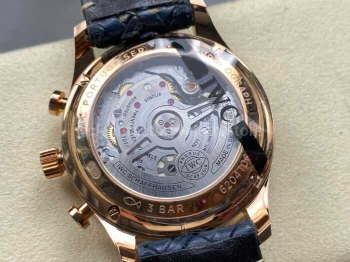 AZ Factory IWC Portuguese Chronograph IW371614 41mm Rose Gold Arabic Numerals Blue Dial 8 Super Clone Watch,Clean Factory Watch