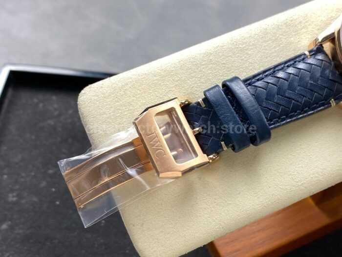 AZ Factory IWC Portuguese Chronograph IW371614 41mm Rose Gold Arabic Numerals Blue Dial 9 Super Clone Watch,Clean Factory Watch