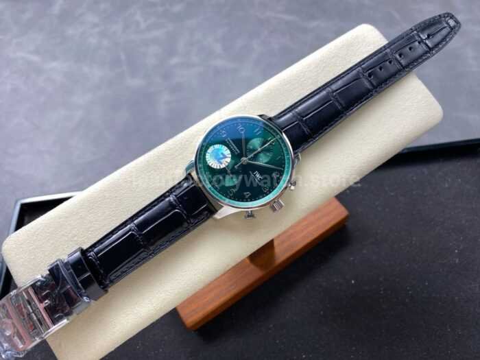 AZ Factory IWC Portuguese Chronograph IW371615 41mm Arabic Numerals Green Dial 6 Super Clone Watch,Clean Factory Watch