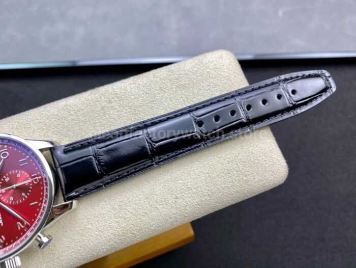 AZ Factory IWC Portuguese Chronograph IW371616 41mm Arabic Numerals Red Dial 5 Super Clone Watch,Clean Factory Watch