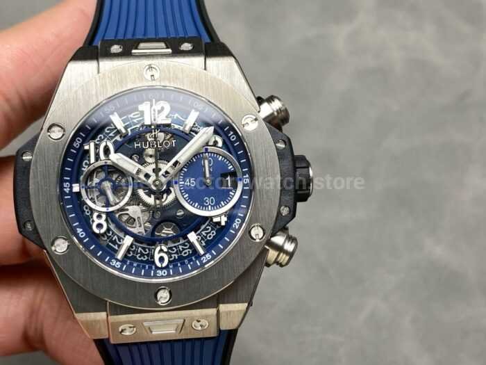 BBF Factory Hublot Big Bang Unico 42mm 421.NX .5170.RX Titanium Blue Rubber Strap Skeletonized Blue Dial 1 Super Clone Watch,Clean Factory Watch