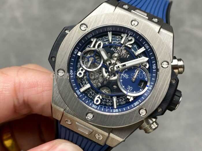 BBF Factory Hublot Big Bang Unico 42mm 421.NX .5170.RX Titanium Blue Rubber Strap Skeletonized Blue Dial 2 Super Clone Watch,Clean Factory Watch