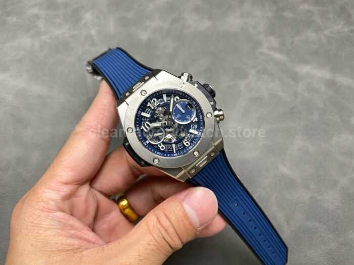 BBF Factory Hublot Big Bang Unico 42mm 421.NX .5170.RX Titanium Blue Rubber Strap Skeletonized Blue Dial 6 Super Clone Watch,Clean Factory Watch