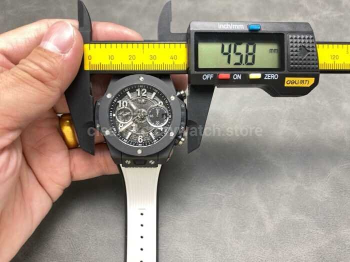 BBF Factory Hublot Big Bang Unico 42mm 441.CI .1171.RX Black Ceramics White Rubber Strap Black Skeletonized 10 Super Clone Watch,Clean Factory Watch