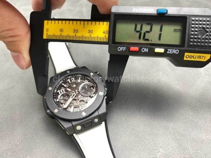 BBF Factory Hublot Big Bang Unico 42mm 441.CI .1171.RX Black Ceramics White Rubber Strap Black Skeletonized 12 Super Clone Watch,Clean Factory Watch