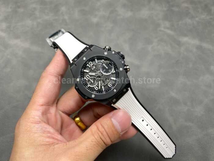 BBF Factory Hublot Big Bang Unico 42mm 441.CI .1171.RX Black Ceramics White Rubber Strap Black Skeletonized 2 Super Clone Watch,Clean Factory Watch