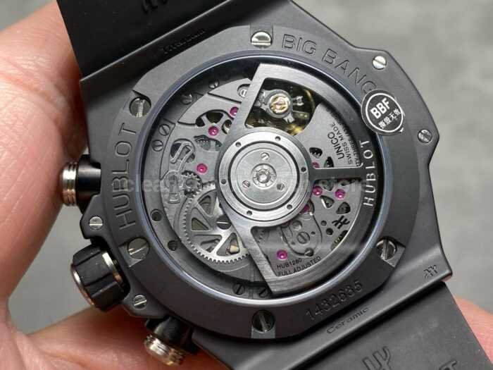 BBF Factory Hublot Big Bang Unico 42mm 441.CI .1171.RX Black Ceramics White Rubber Strap Black Skeletonized 6 Super Clone Watch,Clean Factory Watch