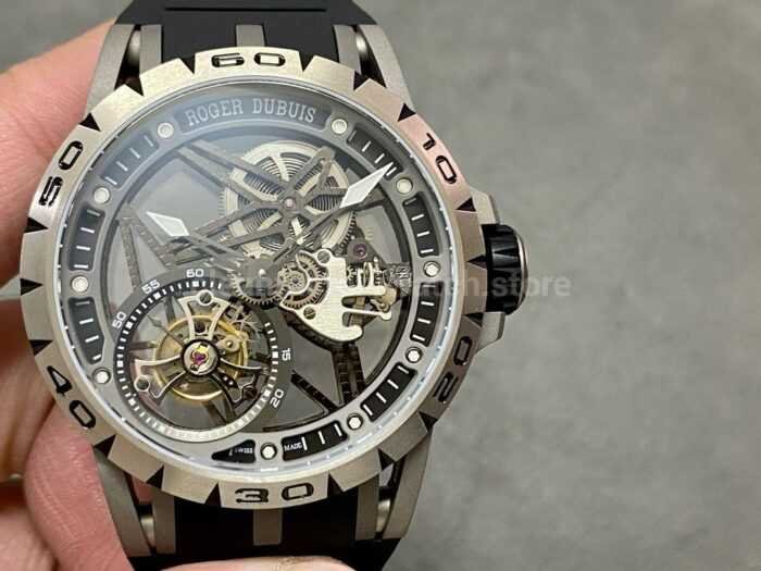 BBR Factory Roger Dubuis Excalibur Spider RDDBEX0479 Tourbillon 45mm Titanium Black Rubber Strap Bl 4 Super Clone Watch,Clean Factory Watch