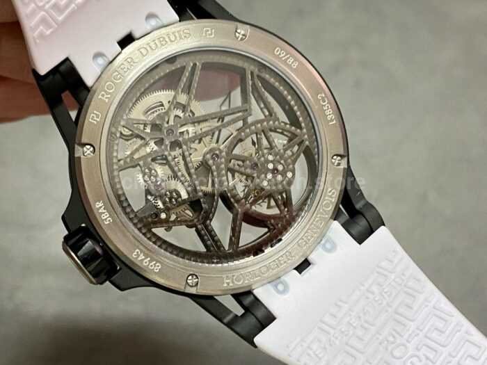 BBR Factory Roger Dubuis Excalibur Spider RDDBEX0479 Tourbillon 45mm Titanium White Rubber Strap Bl 5 Super Clone Watch,Clean Factory Watch