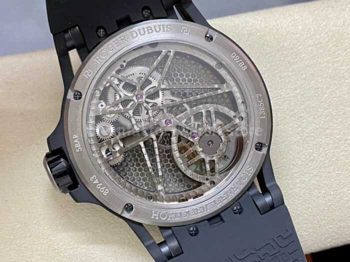 BBR Factory Roger Dubuis Tourbillon Excalibur RDDBEX0815 45mm Titanium Rubber Strap Skeletonized Bl 7 Super Clone Watch,Clean Factory Watch