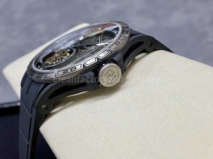 BBR Factory Roger Dubuis Tourbillon Excalibur RDDBEX0815 45mm Titanium Rubber Strap Skeletonized Bl 9 Super Clone Watch,Clean Factory Watch