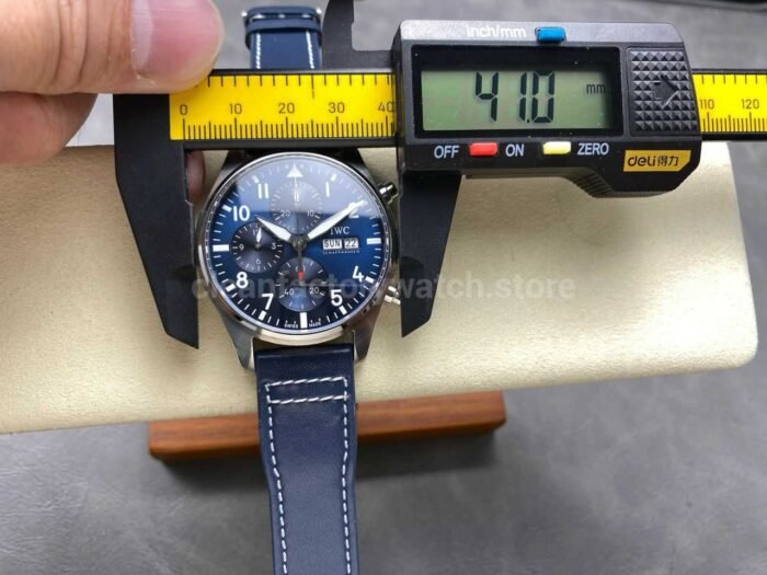 BLS Factory IWC Pilot Chronograph IW388102 41mm Leather Strap Blue Dial - Image 10