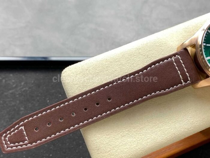 BLS Factory IWC Pilot Chronograph IW388110 41mm Leather Strap Green Dial - Image 9