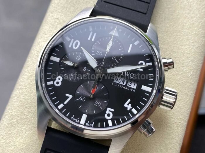 BLS Factory IWC Pilot Chronograph IW388111 41mm Arabic Numerals Black Dial - Image 3