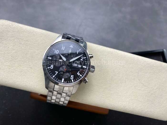 BLS Factory IWC Pilot Chronograph IW388111 41mm Steel Arabic Numerals Black Dial 11 Super Clone Watch,Clean Factory Watch