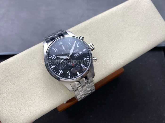 BLS Factory IWC Pilot Chronograph IW388111 41mm Steel Arabic Numerals Black Dial 3 Super Clone Watch,Clean Factory Watch