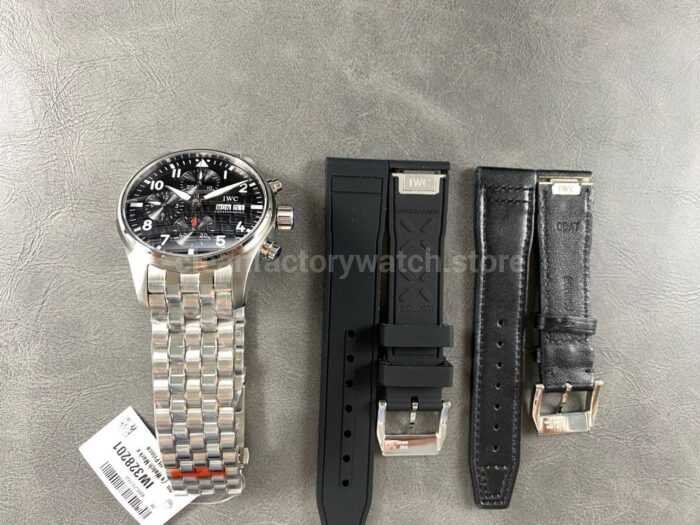 BLS Factory IWC Pilot Chronograph IW388111 41mm Steel Arabic Numerals Black Dial 8 Super Clone Watch,Clean Factory Watch