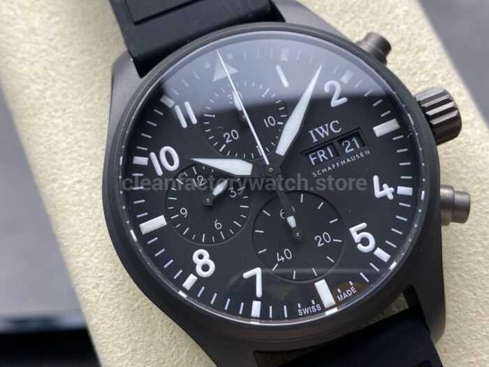 BLS Factory IWC Pilot Chronograph Top Gun IW388106 41mm Black Dial 1 Super Clone Watch,Clean Factory Watch