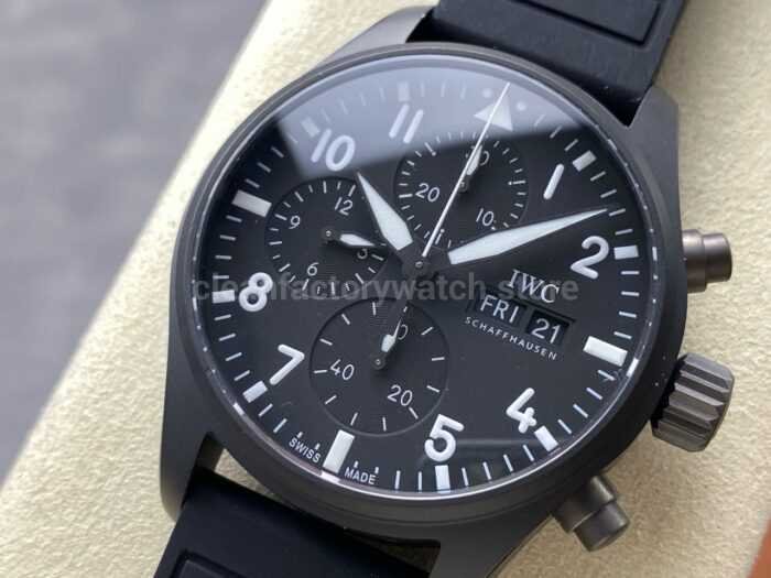 BLS Factory IWC Pilot Chronograph Top Gun IW388106 41mm Black Dial 5 Super Clone Watch,Clean Factory Watch