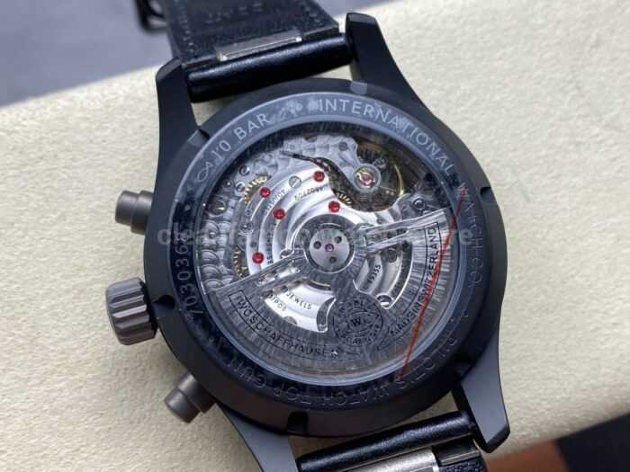 BLS Factory IWC Pilot Chronograph Top Gun IW388106 41mm Leather Strap Black Dial 9 Super Clone Watch,Clean Factory Watch