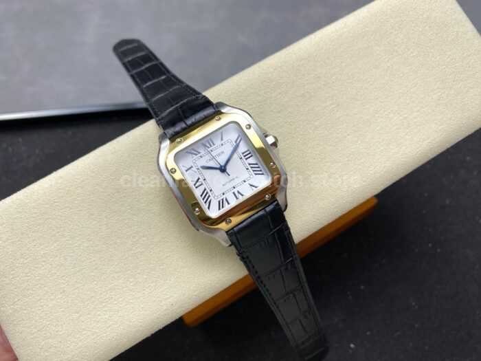 BV Factory Cartier Santos W2SA0016 35.1mm Leather Strap Roman Numerals Silver Dial 3 Super Clone Watch,Clean Factory Watch